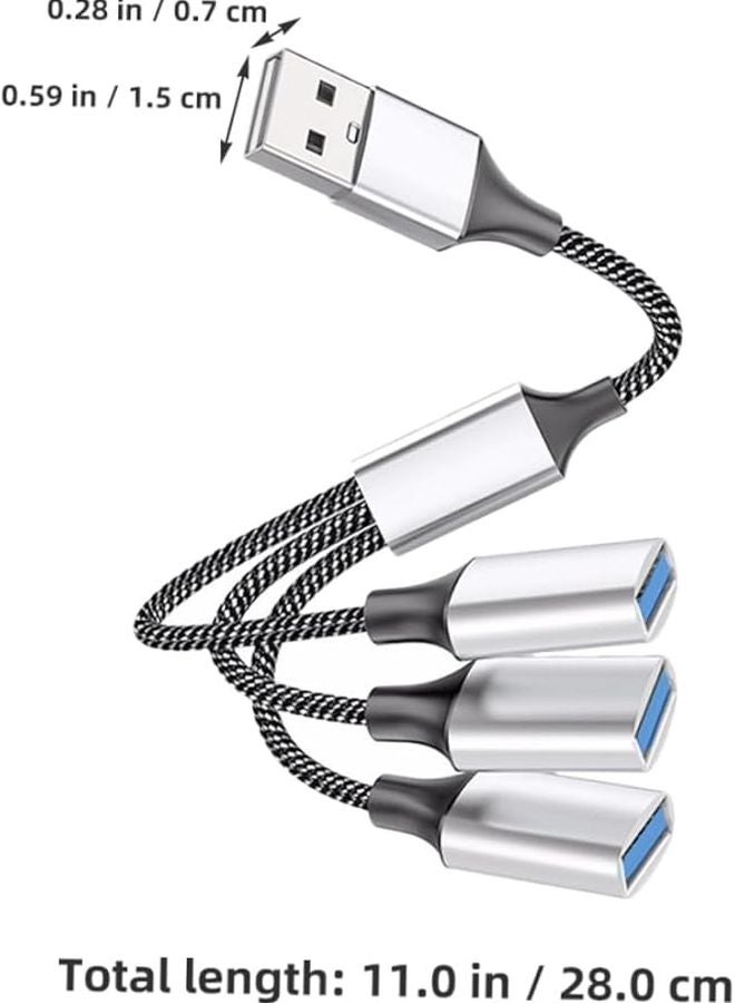 USB 3 0 Hub 4 Port Portable USB Splitter Cable for Computer Laptop Car Data Transfer - Image 2